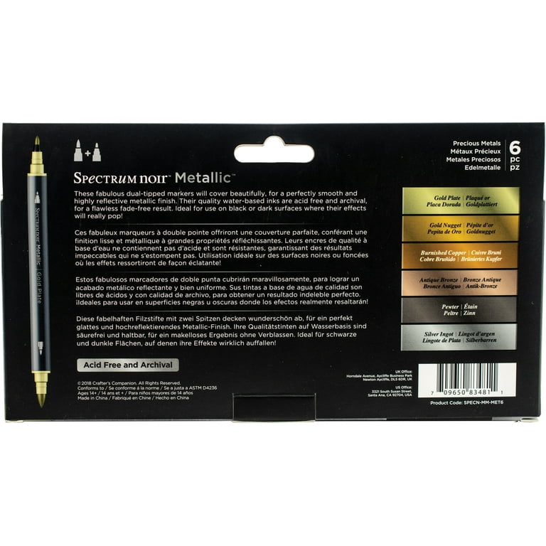 Spectrum Noir Metallic Markers - Precious Metals (Pack of 6