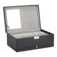 thumbnail image 3 of Watch Box 12 Slots Luxury Leather Display Cabinet Metal Men's and Women's Double Layer Watch Jewelry Storage Box with Key, 3 of 14