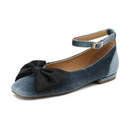 

Bow Square Toe Low Heel Mary Jane Shoes Spring/summer Woman Shoes Chunky Heel Shoes for Women Handmade