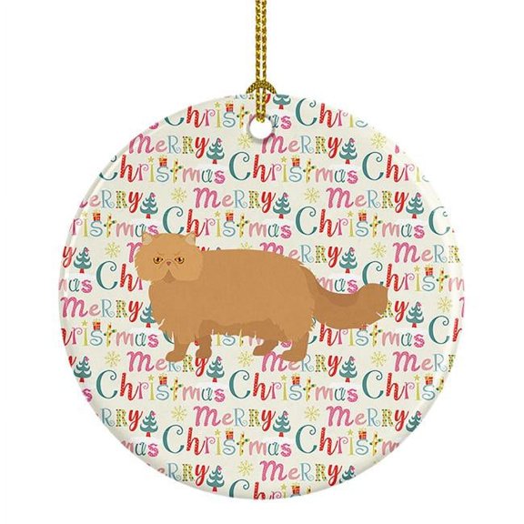 Persian Modern Cat Christmas Ceramic Ornament 2.8 in x 2.8 in
