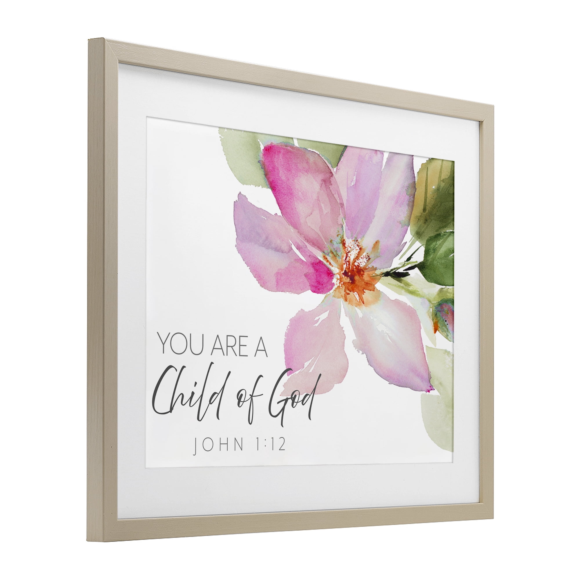 Stupell Industries Child Of God Pink Flower Birch Framed Print Under Glass, design by Lanie Loreth