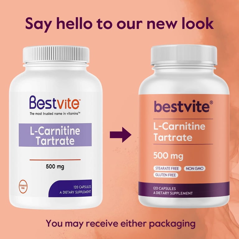 l carnitine 500 mg walmart Bestvite L-Carnitine Tartrate 500mg, 120 Capsules, Supports Lean Muscular  Health