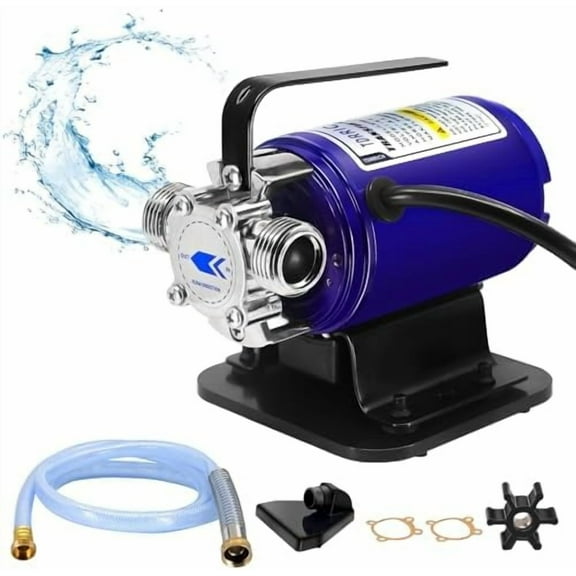 Water Transfer 115V 1/10HP Electric Utility Pump with Inline Hose Kit,360GPH Portable Pool Drain Self Priming Pump for Removing Water from Garden,Hot Tub,Heater,Rain Barrel, Aquariums, etc