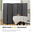 thumbnail image 4 of JOSTYLE 5-Panel Room Divider Folding Privacy Screen Divider for Room Separation with Natural Bamboo Pinewood Frame Black, 4 of 9