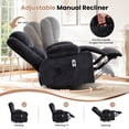 thumbnail image 5 of JMYMRY Swivel Rocker Recliner Chair with Vibration Massage and Heating, Cup Holders and Side Pockets, Adjustable Lounge Chair for Living Room, Black, 5 of 8