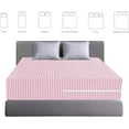 thumbnail image 4 of 100% Egyptian Cotton L Shape Zipper Mattress Cover, 800 TC, 21 Inch Deep Pocket King Size (76x80), Stripe Light Pink, 4 of 6