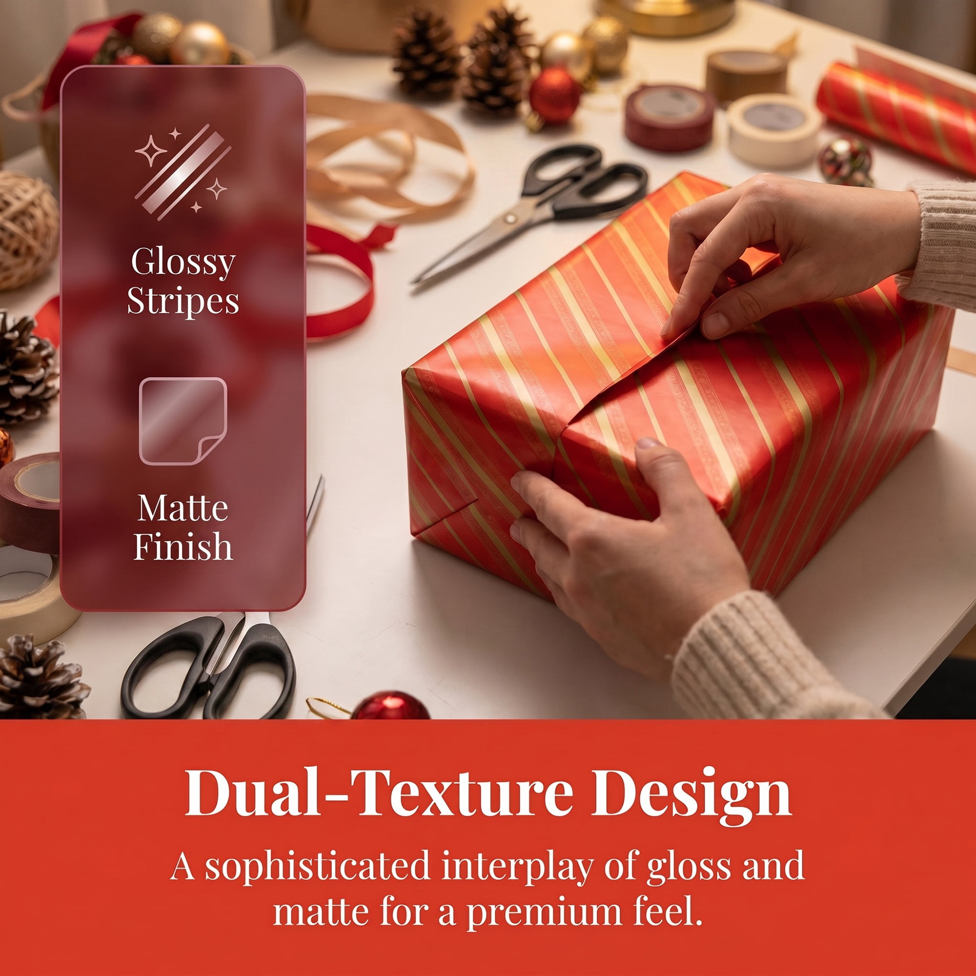 Unique Bargains Gift Anti-Tear Matte Wrapping Paper for Presentations Red 27.6" x 19.7"