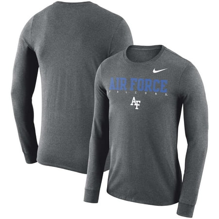 Air Force Falcons Charcoal Air Force Falcons Nike 2018 Facility Dri-FIT Cotton Long Sleeve T-Shirt - Charcoal ()