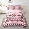 thumbnail image 2 of Homewish Retro Rustic Aztec 7pcs Bedding Comforter Set,Vintage Boho Bohemain Queen Bedding Sets,Pink Brown Queen Sheet Sets For Girls Kids,Super Cozy Room Decor Reversible, 2 of 8