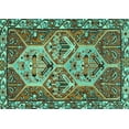 thumbnail image 1 of Ahgly Company Indoor Rectangle Persian Turquoise Blue Traditional Area Rugs, 8' x 12', 1 of 4