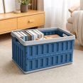 thumbnail image 3 of VENTORA Foldable Hollow‑Ventilated Plastic Storage Crate, Stackable Portable Organizer Bin With Built‑In Side Handles, Collapsible Flat‑Design Storage Basket for Stationery Cosmetics Toys, 3 of 6