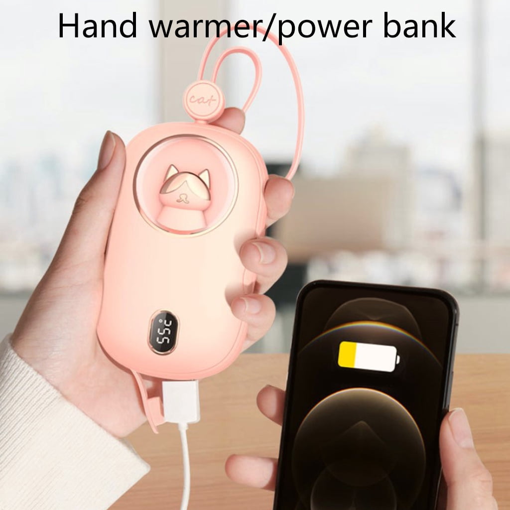 ZPAQI Mini Hand Warmer Handy Cartoon for Cat USB Rechargeable Electric Warmer