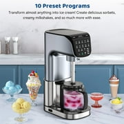 Ice Cream Maker, 11-in-1 Frozen Treat Maker for Gelato, Sorbet, Milkshakes, Mix-ins, 3 pcs 19oz Pints, Brushless Motor, Ice Cream Recipes (Silver)