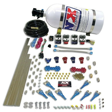 Nitrous Express 92006-15 8-Cylinder Gasoline Pro Shark Direct Port System (200-600HP) 4 Solenoids, Showerheads with 15lb. Bottle