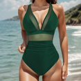 thumbnail image 2 of FhsagQ Women's Swimsuit Sets Sleep Panties Solid Color Mesh Backless Bikini Swimsuit Swimsuit Sets for Women Plus Size with Robe Women's Swimsuit Sets Plus Size Panties Green S, 2 of 9