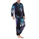 thumbnail image 2 of Balery Purple Sky Wolf Pijama para Hombre de Dos Piezas con Manga Larga, Conjunto de Dormir y Descanso Suave con Bolsillos-Large, 2 of 7