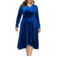thumbnail image 6 of Womens Long Sleeve Dresses V Neck Plus Size Dress Casual Fall Winter Solid Color Dress, 6 of 6