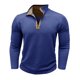 thumbnail image 4 of Blusa y camisa de manga larga con cuello alto para hombre, informal, de color liso, con cremallera, de poliéster, 4 of 6