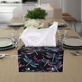 thumbnail image 3 of ZUXONGSY Dragonfly Tissue Box Covers Rectangle PU Leather Tissue Cube Box Cover with Buttons Waterproof Tissue Cover Full Coverage Design Tissue Box Holder for Car Bathroom, 3 of 7