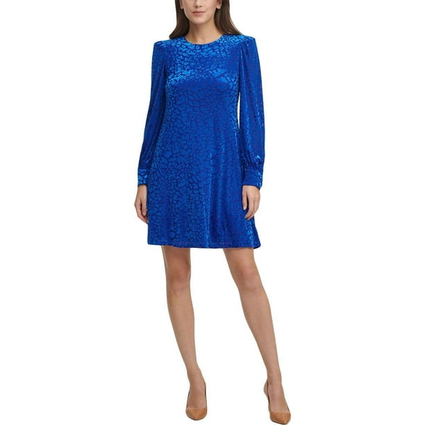 Blue velvet calvin klein dress hotsell