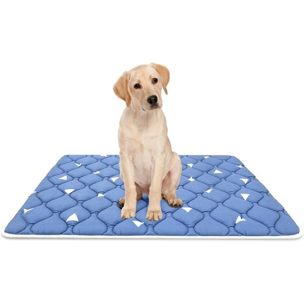 Dog Crate Mat, Ultra Soft Dog Bed Mat for Sleeping with Anti-Slip Bottom, Washable Dog Mat Kennel Pad for Large Medium Small Dogs Breeds with Cute Prints and Dark Colored to Hide Stains (42"