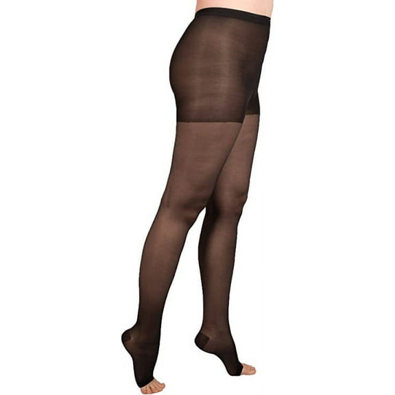 EvoNation Women's Everyday Sheer 20-30 mmHg Compression Pantyhose, Open Toe