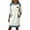 White, variant on Women's Fashion Denim Color Block Hoodie with Color Block Hat Dress for Winter Street Style and Casual Fun,Yellow,M