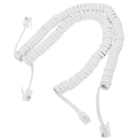 Beaupretty 2Pcs White Landline Phone Cords Coiled Telephone Accessory with No Noise Signal