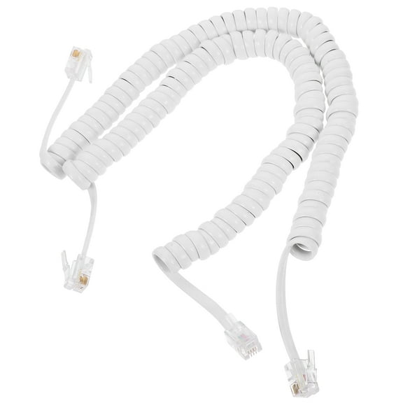 Beaupretty 2Pcs White Landline Phone Cords Coiled Telephone Accessory with No Noise Signal