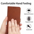 thumbnail image 3 of Flip Wallet Case for iPhone Air with Kickstand & Wrist Strap, Shockproof TPU Inner Brown, 3 of 7