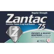 (2 pack) (2 Pack) Zantac 75 Regular Strength Tablets, Original, 4 Ct