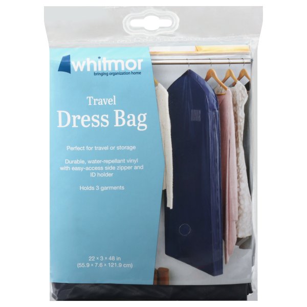 Whitmor 217907 22 x 3 x 38 in. Heavy Duty Travel Dress Bag Walmart