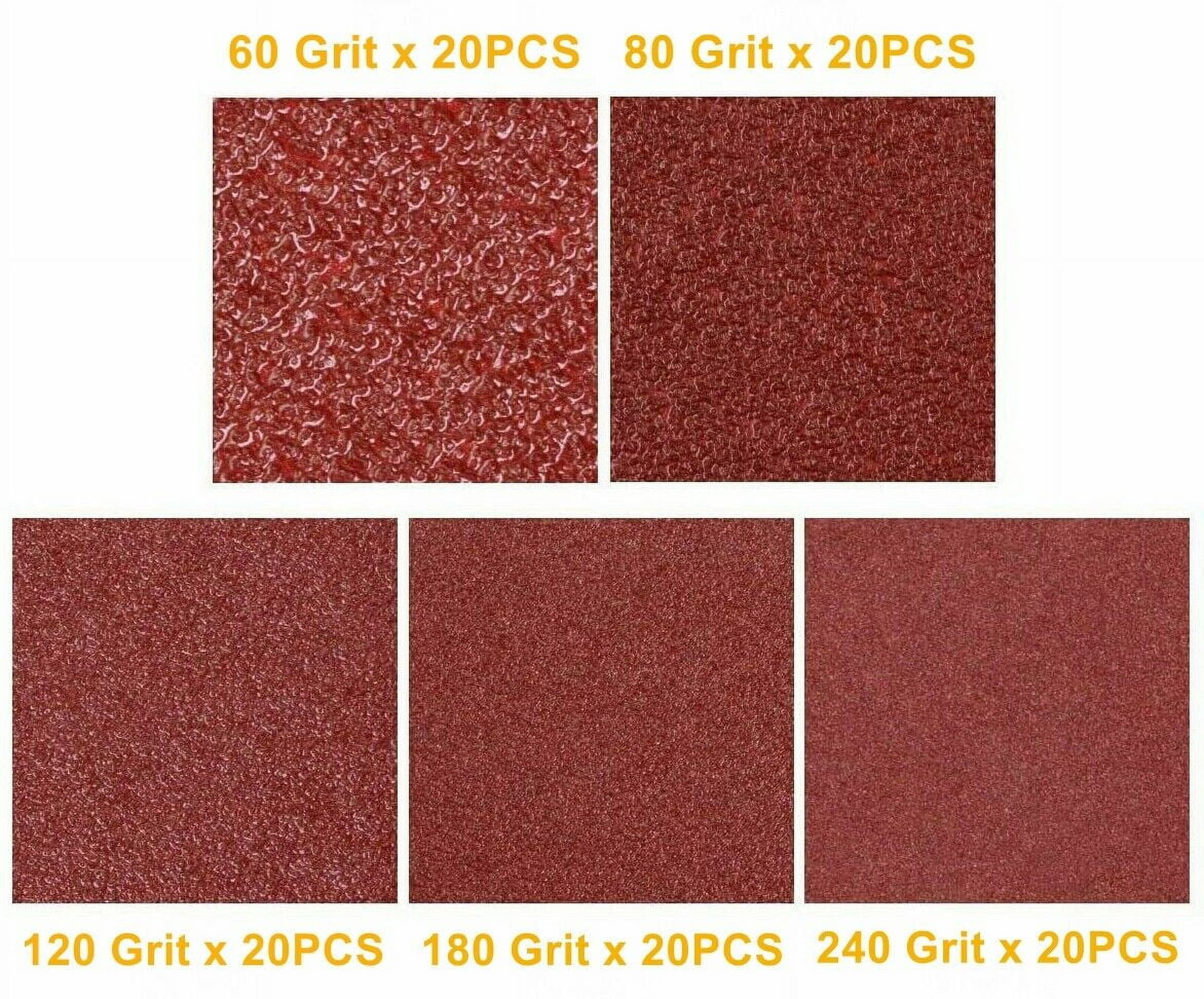 S SATC 100x 6 inch Hook Loop Sanding Discs 60 80 120 180 240 Grit Orbital Sander Paper