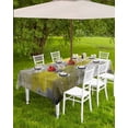 thumbnail image 4 of Outdoor Tablecloth with Umbrella Hole for Patio/Picnic/Party/Camping, Yellow Grey Waterproof Table Cloth Rectangle Table Cover Washable, Modern Oil Painted Abstract Art Aesthetics 60"x 84", 4 of 7