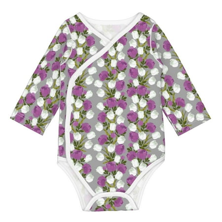 

Matuu Rose Flowers for Baby Long-Sleeve Bodysuit Soft Cotton Comfortable and Breathable Perfect for Newborns and Infants