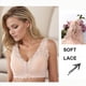 thumbnail image 5 of Gibobby traviesa Lencería Sexy Sujetador grande extraelástico para dormir para mujer, cierre frontal, ajustable, sin aros, ropa interior de encaje(Beige, XXXL), 5 of 5
