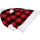 thumbnail image 3 of 2 piezas Plaid Santa Santa Hat Cover Cover Vehicle de coche Decoración de interiores del vehículo del automóvil, 3 of 5