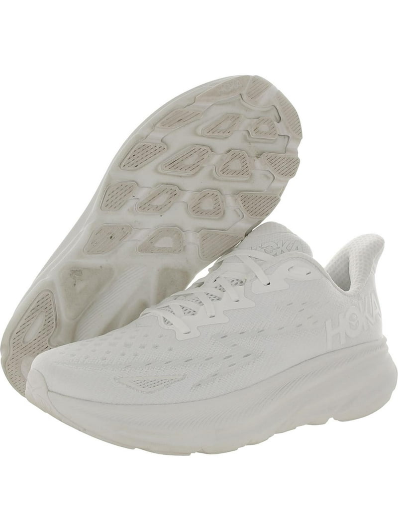 HOKA Clifton 9 Women's Running Shoes, White Sneakers, Size