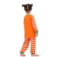 thumbnail image 3 of Argulvti Ensemble de Pyjamas Assortis pour la Famille, Haut à Manches Longues à Col Rond à Rayures d'Halloween avec Imprimé Citrouille + Pantalon Long pour Parents et Enfants, 3 of 9