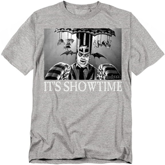 Beetlejuice Its Showtime Unisex Adult T-Shirt, Athletic Heather, Medium