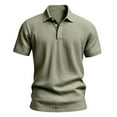 thumbnail image 5 of Jjayotai Mens George Polo Shirts, Men's Faux Linen Solid Color Short Sleeve Lapel Button Down Pullover T-Shirt Tops, Golf Tees, 5 of 9