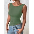 thumbnail image 4 of PRETTYGARDEN Womens Ruched Tank Tops Summer Sleeveless Slim Fit T Shirts Blouses Going Out Y2K Fashion Clothes, 4 of 7