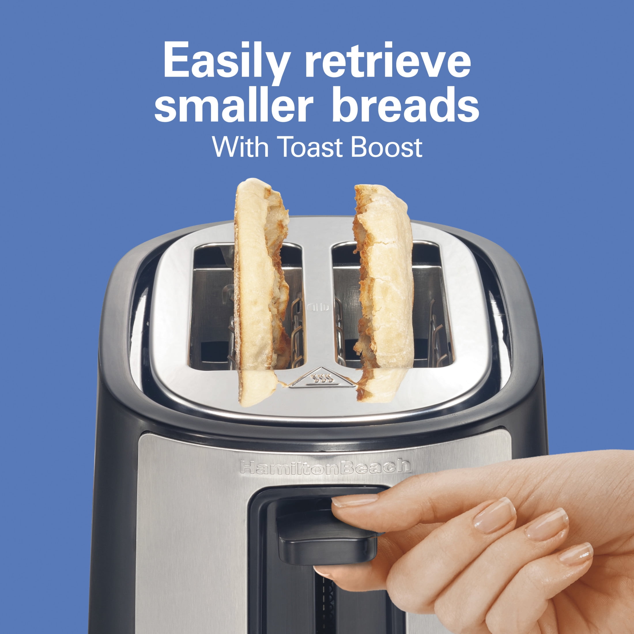 Hamilton Beach 2-Slice Bread and Bagel Toaster with Extra-Wide Slots and Drop-Down Crumb Tray, Black