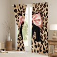thumbnail image 3 of Erosebridal Chic Cheetah Printed Black Out Curtains For Kids,Black Letter M Monogrammed Curtains Pack of 2 (42x63 Each), 3 of 7