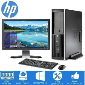 HP-Elite Desktop Computer PC  Intel Core 2 Duo - 8GB Memory  1TB Hard Drive - Windows 10-19" LCD - Refurbished