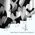 thumbnail image 6 of Black and Gray Halloween Bats Shower Curtain 72"x72" ,Bathroom Decorative Shower Curtains Set with 12 Hooks,Modern Waterproof Washable Shower Curtain, 6 of 6