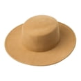 thumbnail image 1 of ¡Rebaja! Sombrero de copa Fdelink, color moderno, estilo canotier, sombrero de invierno cálido para exteriores, beige., 1 of 6
