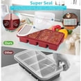 thumbnail image 5 of Silicone Freezer Tray With Lid - Silicone Freezer Food Molds- Large Ice Cube Tray,Silicone Freezer Container,Freeze & Store Soup, Sauce, Broth,Leftovers - Makes 4 Perfect 1 Cup, 5 of 7