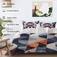 thumbnail image 3 of 3 Piece Navy Blue Burnt Orange Duvet Cover Set California King,Microfiber Comforter/Quilt Cover with Corner Ties and 2 Pillowcases,Geometric Retro Abstract All Season Soft Bedding with Zipper Closure, 3 of 8