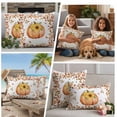 thumbnail image 5 of Fall Pumpkin Outdoor Waterproof Pillow Covers, Thanksgiving Eucalyptus Sunflower Rose Decorative Square Throw Pillowcase Sofa Cushion Sham for Patio/Couch/Chair, 24"x24" 2 Pack, 5 of 8
